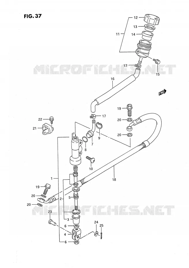 ACHTER HOOFDREMCILINDER (MODELE L) Suzuki MOTO 80 RM 1995  RM80S(E24)