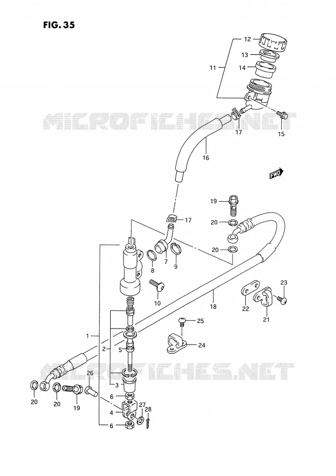 ACHTER HOOFDREMCILINDER Suzuki MOTO 250 RM-250 1995  RM250S(E3)