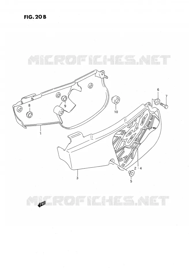 ACHTER KUIP  (MODELE P/R/S) Suzuki MOTO 80 RM 1988  RM80J(E24)