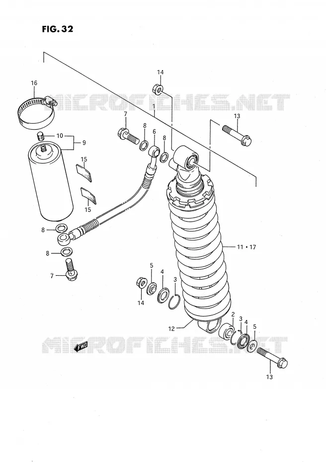 ACHTER SCHOKDEMPER (MODELE G) Suzuki MOTO 80 RM 1987  RM80H(E24)