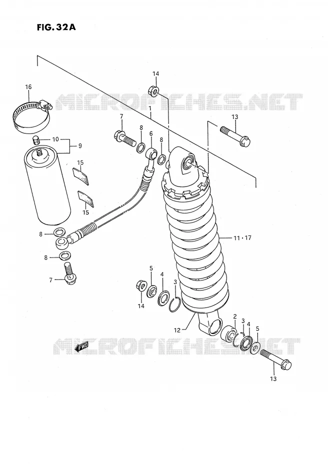 ACHTER SCHOKDEMPER (MODELE H) Suzuki MOTO 80 RM 1994  RM80R(E24)
