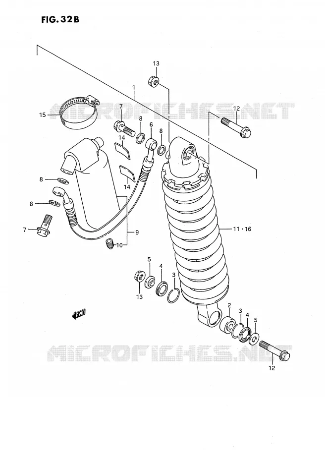 ACHTER SCHOKDEMPER (MODELE K) Suzuki MOTO 80 RM 1992  RM80N(E24)