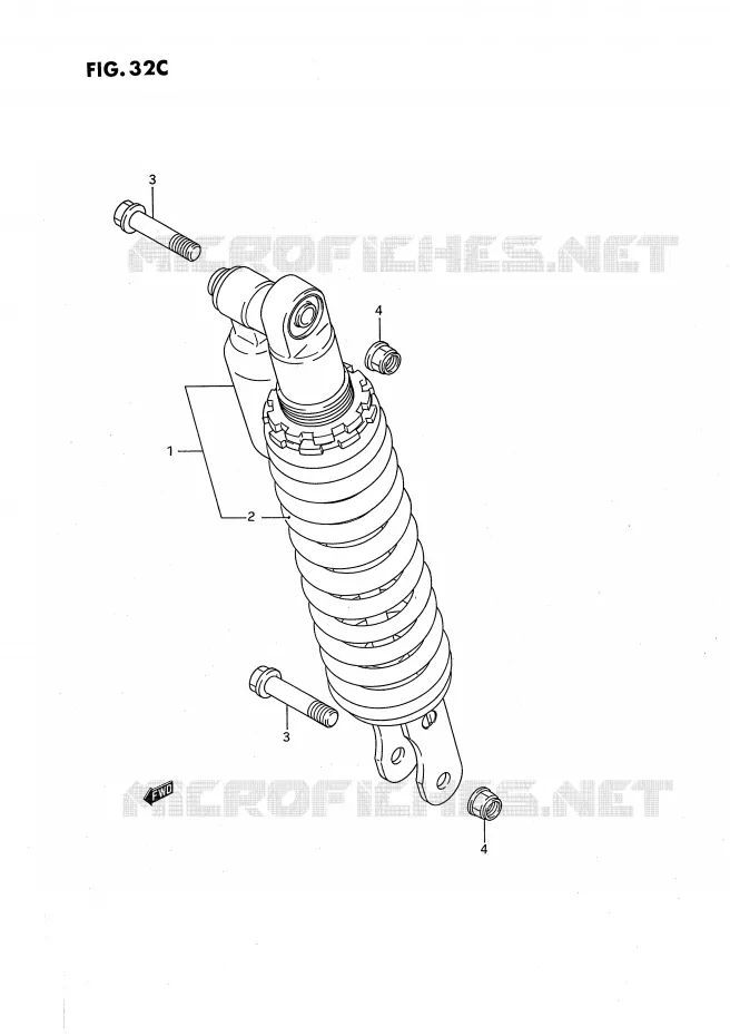 ACHTER SCHOKDEMPER (MODELE L) Suzuki MOTO 80 RM 1991  RM80M(E24)