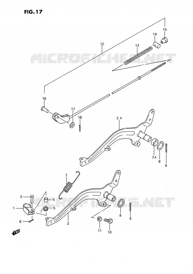 ACHTERREM (MODELE G/H/K) Suzuki MOTO 80 RM 1986  RM80G(E24)