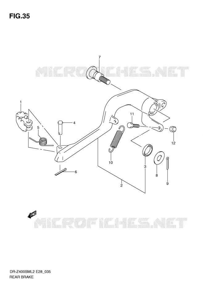 ACHTERREM Suzuki MOTO 400 DR-Z 2012  DR-Z400SML2(E28)