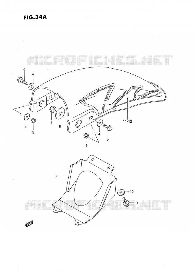 ACHTERSPATBORD (MODELE N/P/R/S) Suzuki MOTO 80 RM 1994  RM80R(E24)