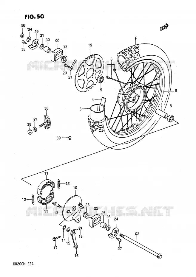 ACHTERWIEL Suzuki MOTO 200 DR 1989  DR200K(E24)