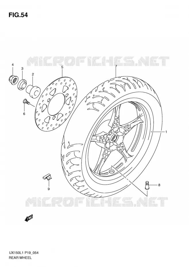 ACHTERWIEL Suzuki SCOOTER 150 SIXTEEN 2011  UX150L1(P19)