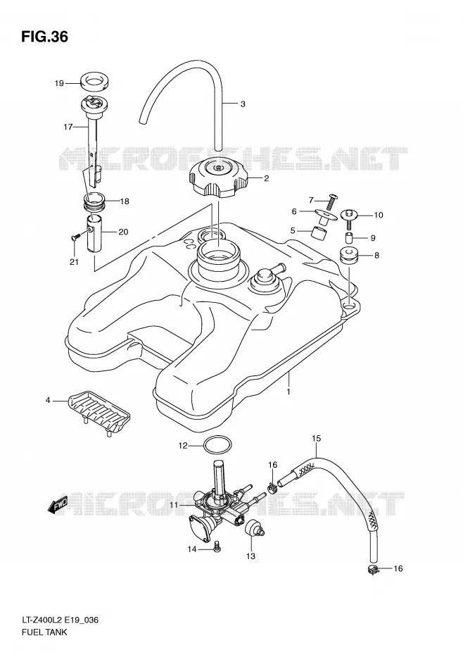BENZINETANK Suzuki QUAD 400 QUADSPORT 2012  LT-Z400L2(E19)