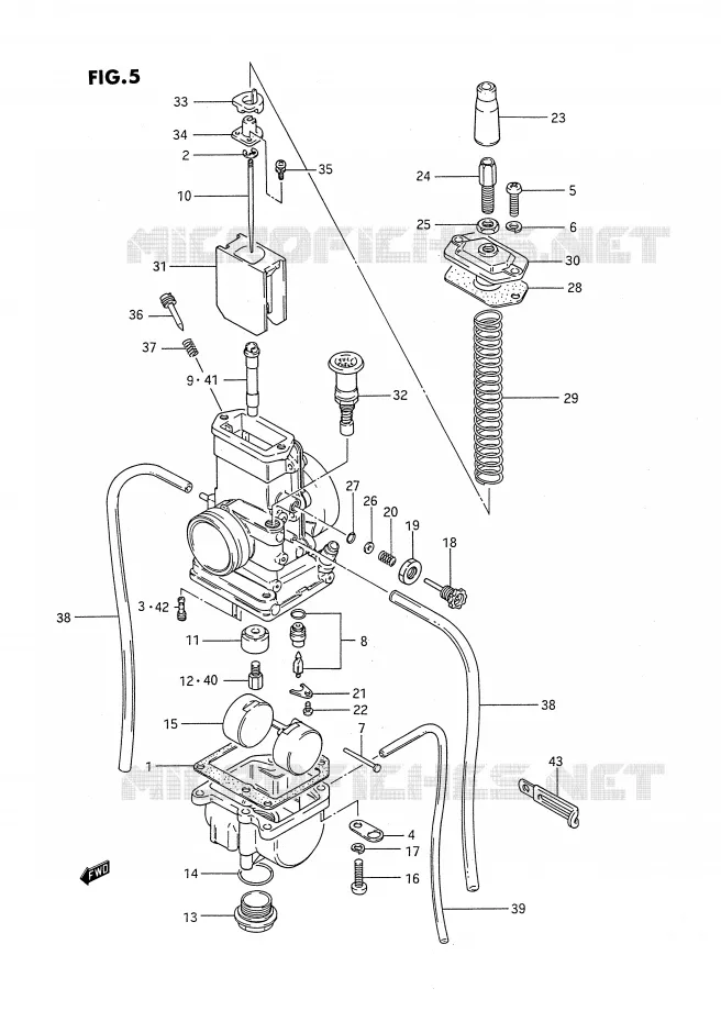 CARBURATOR (MODELE G/H) Suzuki MOTO 80 RM 1988  RM80J(E24)