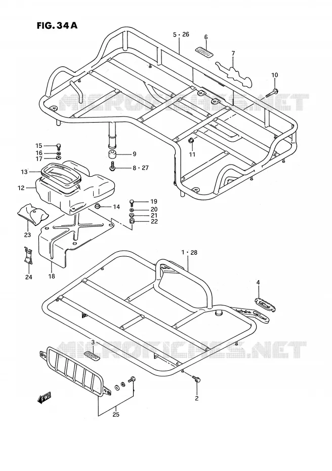 CARRIER (MODELE K/L/M/N/P/R/S) Suzuki QUAD 250 QUADRUNNER 1989  LT-4WDK(E3)