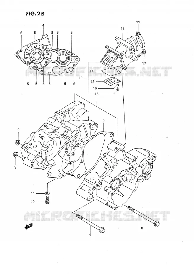 CASING (MODELE L/M/N/P/R/S) Suzuki MOTO 80 RM 1992  RM80N(E24)