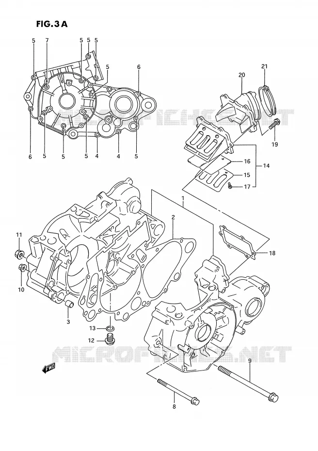 CASING (MODELE R/S) Suzuki MOTO 250 RM 1994  RM250R(E3)