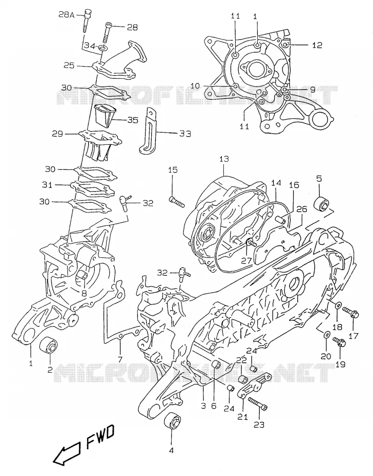 CASING Suzuki SCOOTER 50 ZILLION 1999  UX50WX