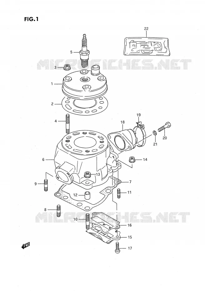 CILINDER (MODELE G/H) Suzuki MOTO 80 RM 1990  RM80L(E24)