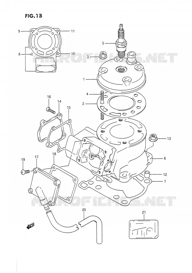 CILINDER (MODELE L) Suzuki MOTO 80 RM 1987  RM80H(E24)