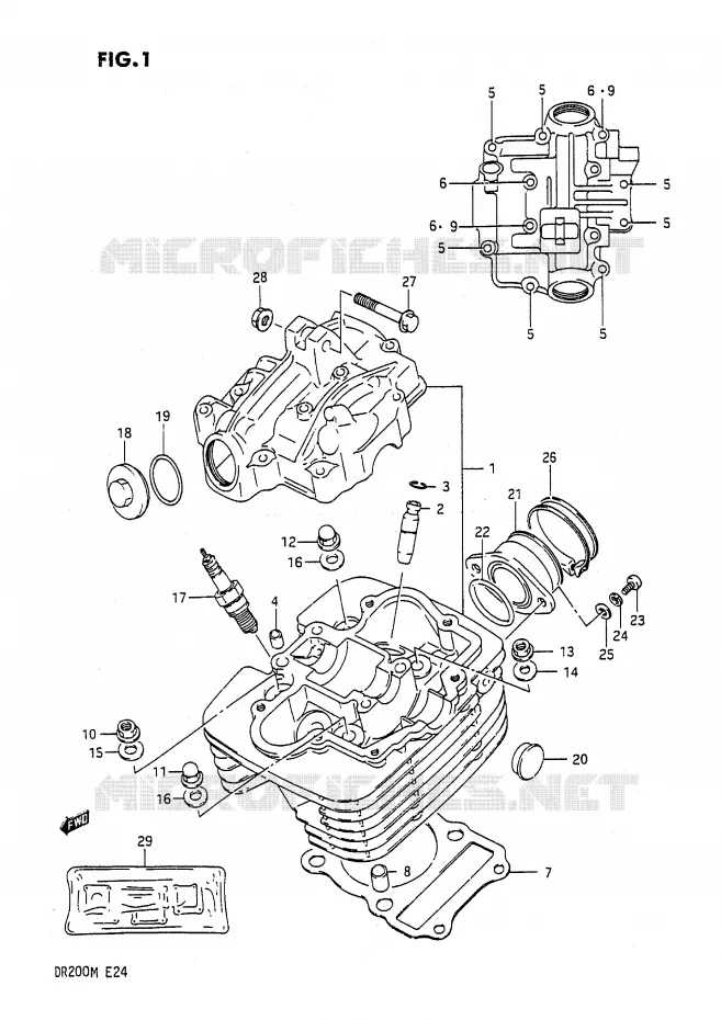 CILINDERKOP Suzuki MOTO 200 DR 1987  DR200H(E24)