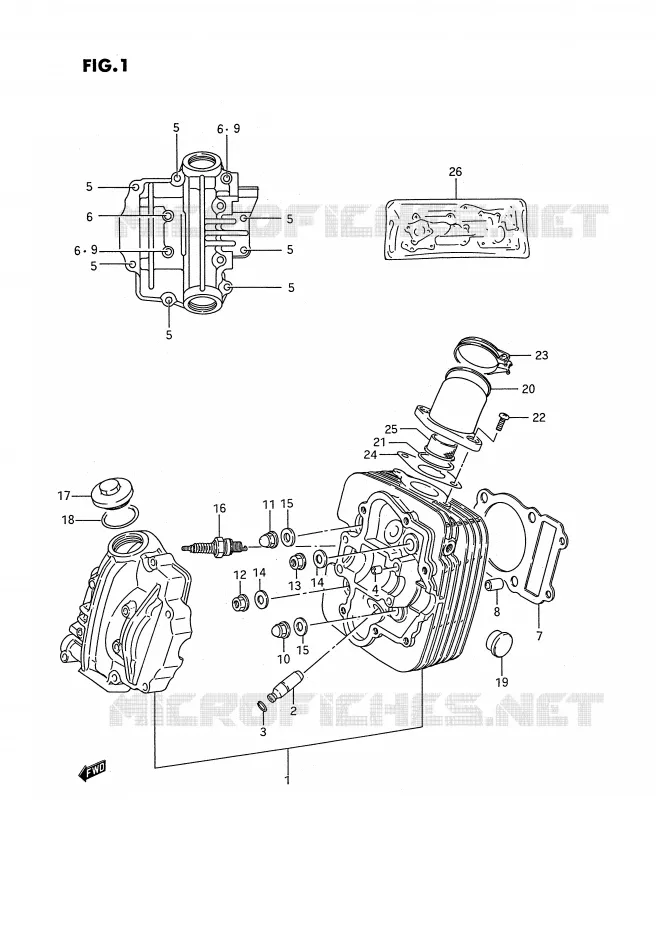 CILINDERKOP Suzuki QUAD 250 QUADRUNNER 1995  LT-4WDS(E3)