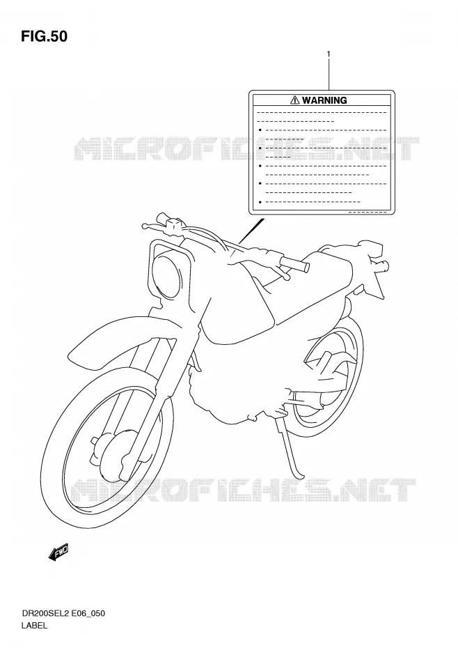 ETIKET (DR200SEL2 E24) Suzuki MOTO 200 DR 2012  DR200SEL2(E06)