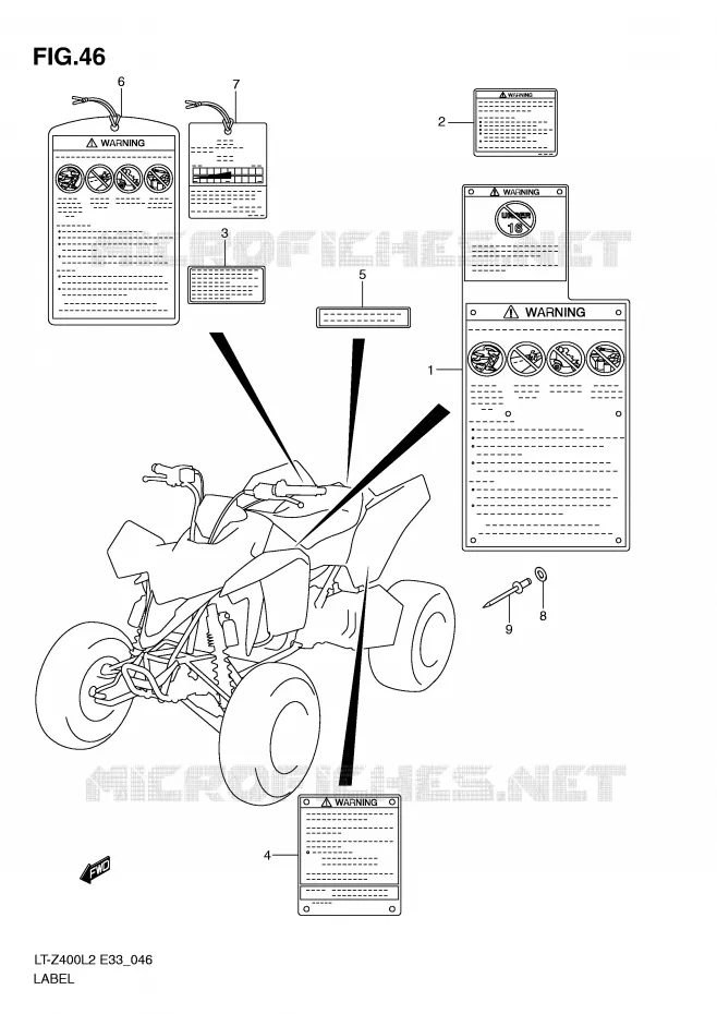 ETIKET Suzuki QUAD 400 QUADSPORT 2012  LT-Z400ZL2(E33)