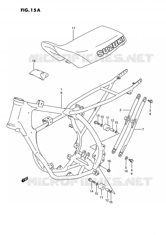 FRAME - SEAT (MODELE H/K/L) Suzuki MOTO 80 RM 1988  RM80J(E24)