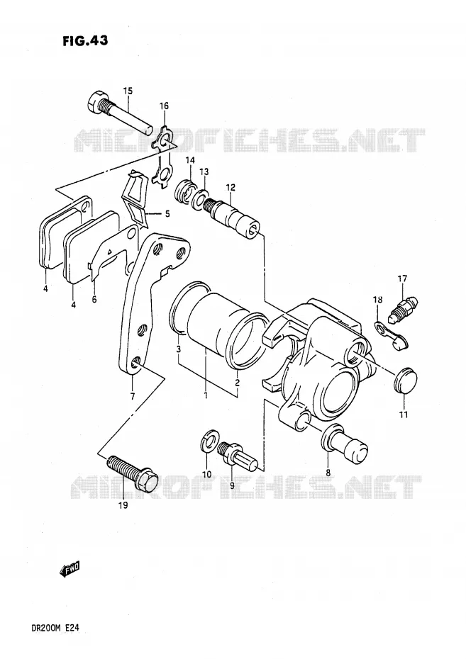FRONT CALIPER Suzuki MOTO 200 DR 1989  DR200K(E24)