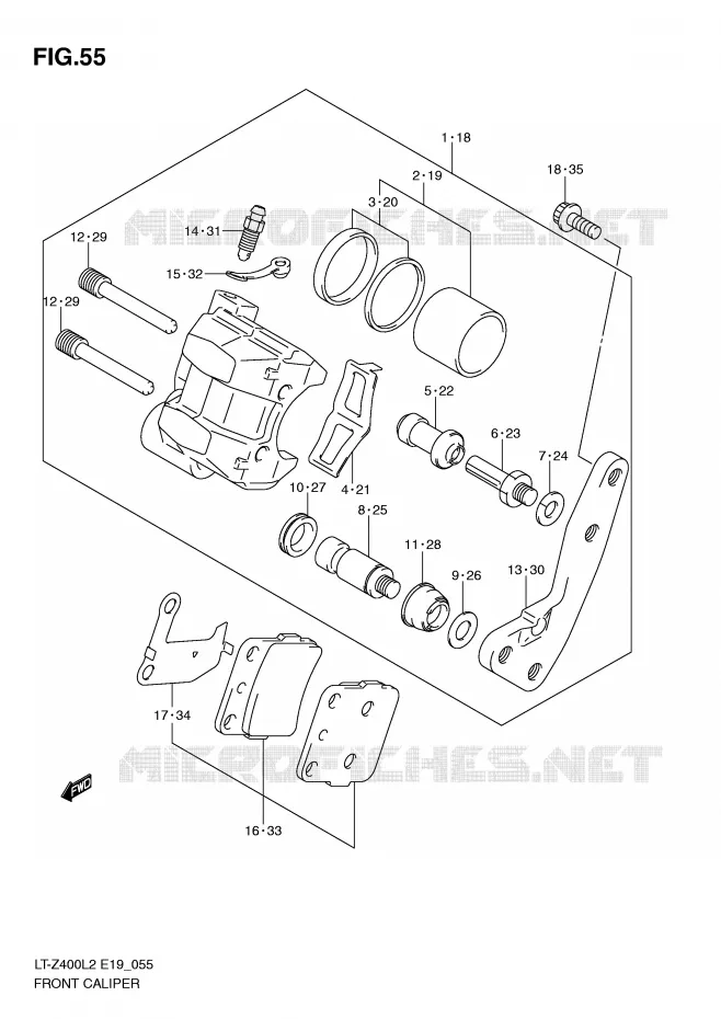 FRONT CALIPER Suzuki QUAD 400 QUADSPORT 2015  LT-Z400L2(E19)