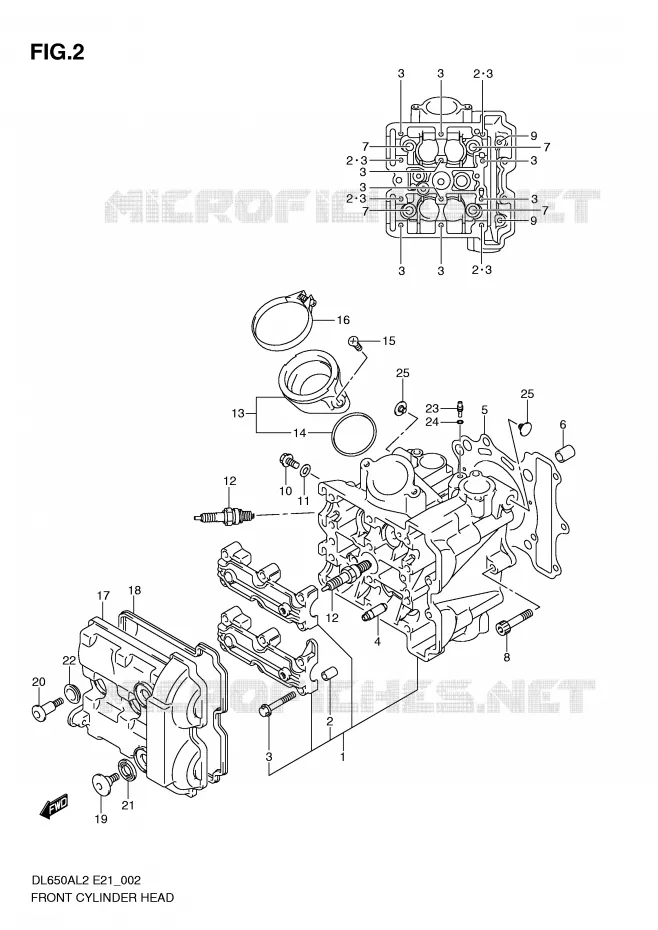 FRONT CILINDERKOP Suzuki MOTO 650 V-STROM 2012  DL650AL2(E21)