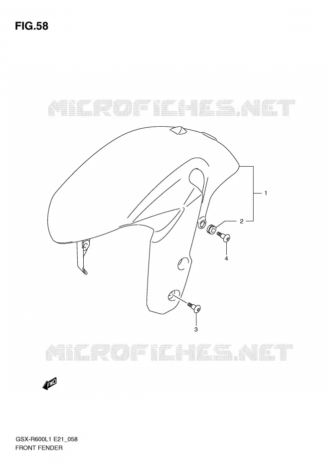 FRONT FENDER (GSX-R600UEL1 E21) Suzuki MOTO 600 GSX-R 2011  GSX-R600UFL1(E21)