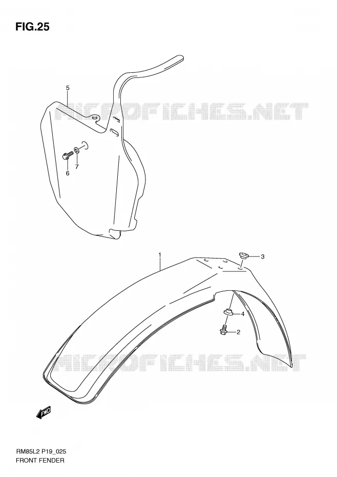FRONT FENDER Suzuki MOTO 85 RM 2012  RM85L2(P19)