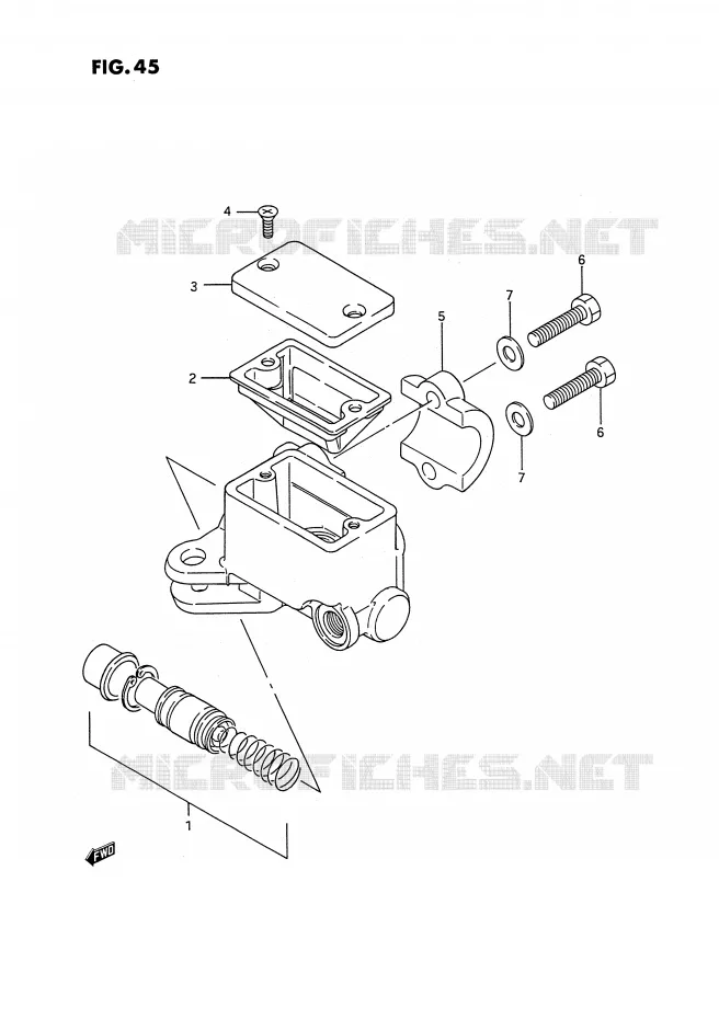 FRONT HOOFDREMCILINDER (MODELE H/J/K/L) Suzuki QUAD 250 QUADRUNNER 1987  LT-4WDH(E3)