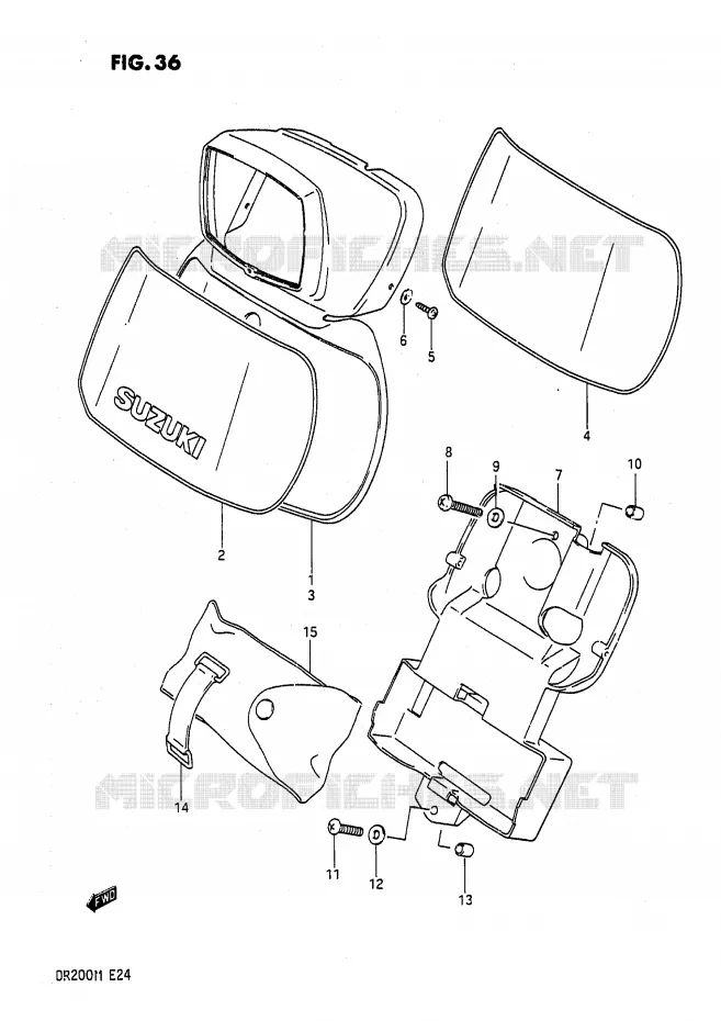 HEADLIGHT BOWL Suzuki MOTO 200 DR 1991  DR200M(E24)