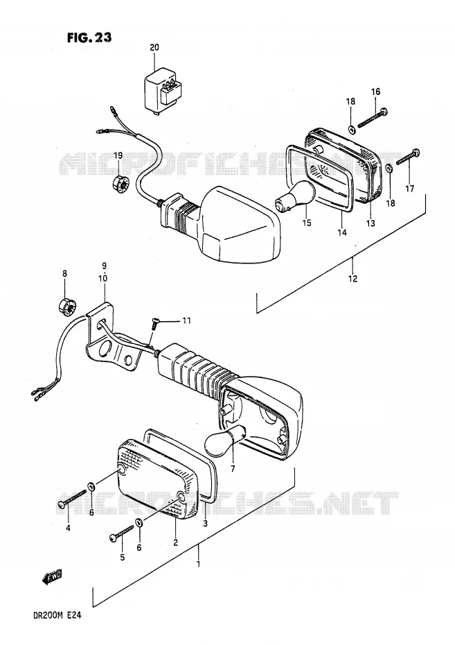 INDICATOREN (E21) Suzuki MOTO 200 DR 1991  DR200M(E24)