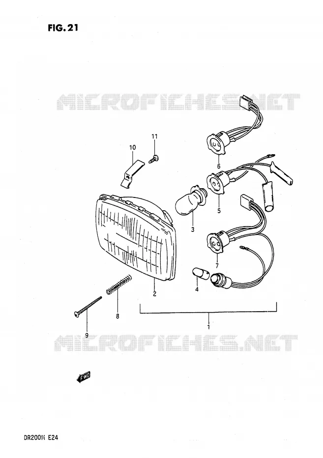 KOPLAMP Suzuki MOTO 200 DR 1988  DR200J(E24)