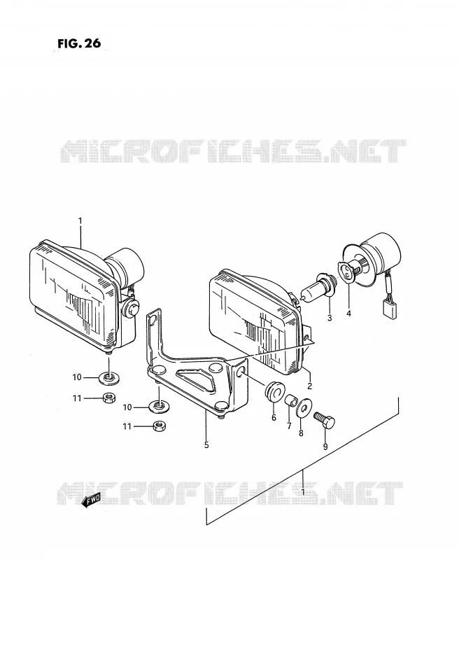 KOPLAMP Suzuki QUAD 250 QUADRUNNER 1994  LT-4WDR(E3)