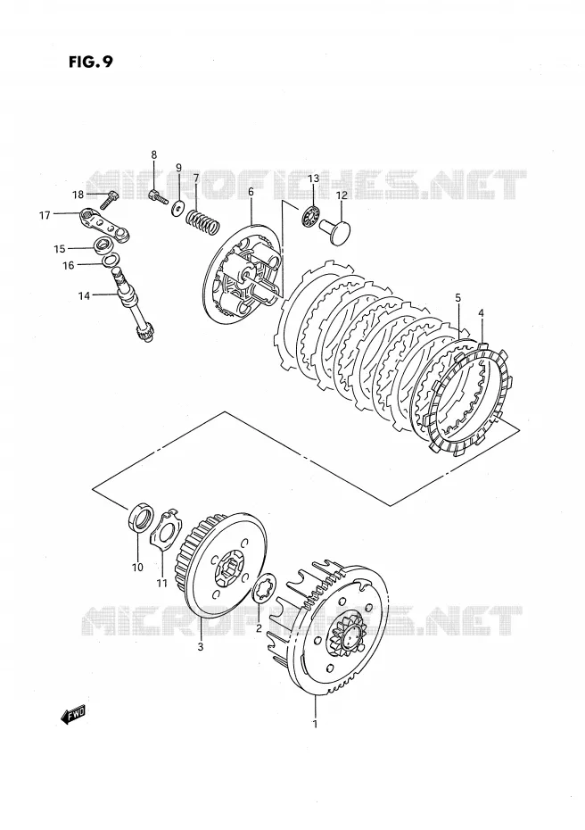 KOPPELING (MODELE G/H) Suzuki MOTO 80 RM 1991  RM80M(E24)