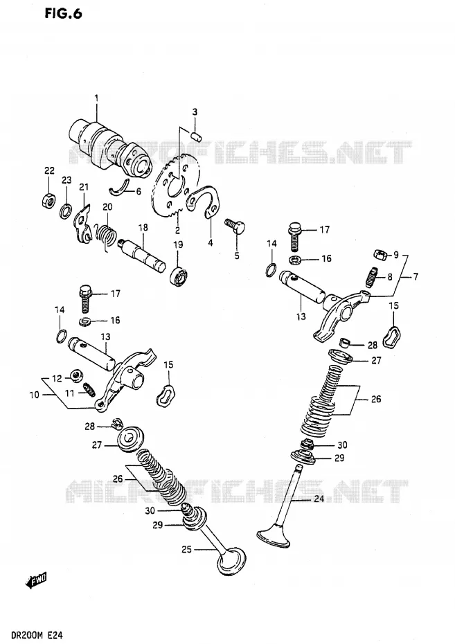 NOKKENAS - VALVES Suzuki MOTO 200 DR 1988  DR200J(E24)