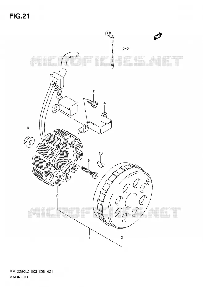 ONTSTEKING Suzuki MOTO 250 RM-Z 2012  RM-Z250L2(E03)