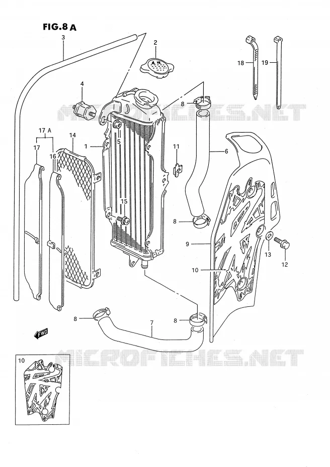 RADIATOR (MODELE R/S) Suzuki MOTO 80 RM 1986  RM80G(E24)