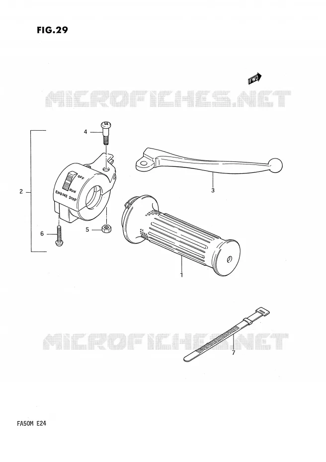 RIGHT SWITCH - HANDGREEP (E6,E24) Suzuki SCOOTER 50 FA 1991  FA50M(E24)