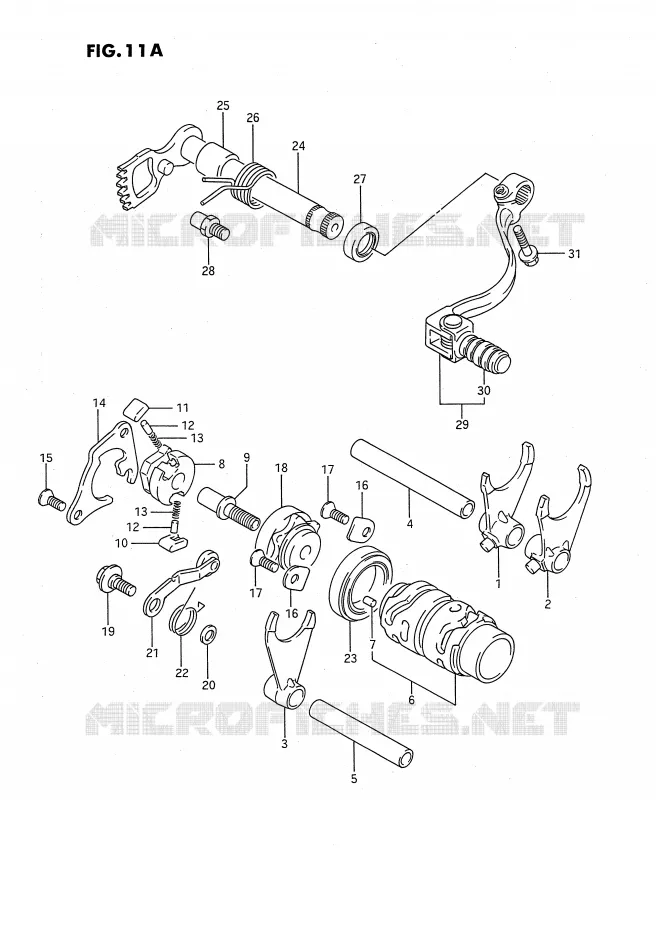 SCHAKELEN ASSY (MODELE K/L/M/N/P/R/S) Suzuki MOTO 80 RM 1989  RM80K(E24)
