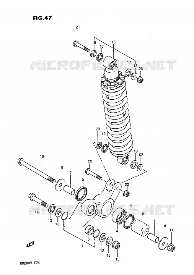 SCHOKBREKER AANEENSCHAKELING Suzuki MOTO 200 DR 1988  DR200J(E24)
