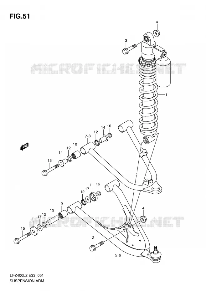 SCHORSING ARM (LT-Z400L2 E33) Suzuki QUAD 400 QUADSPORT 2012  LT-Z400ZL2(E33)