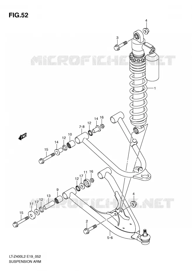 SCHORSING ARM (LT-Z400ZL2 E19) Suzuki QUAD 400 QUADSPORT 2012  LT-Z400L2(E19)