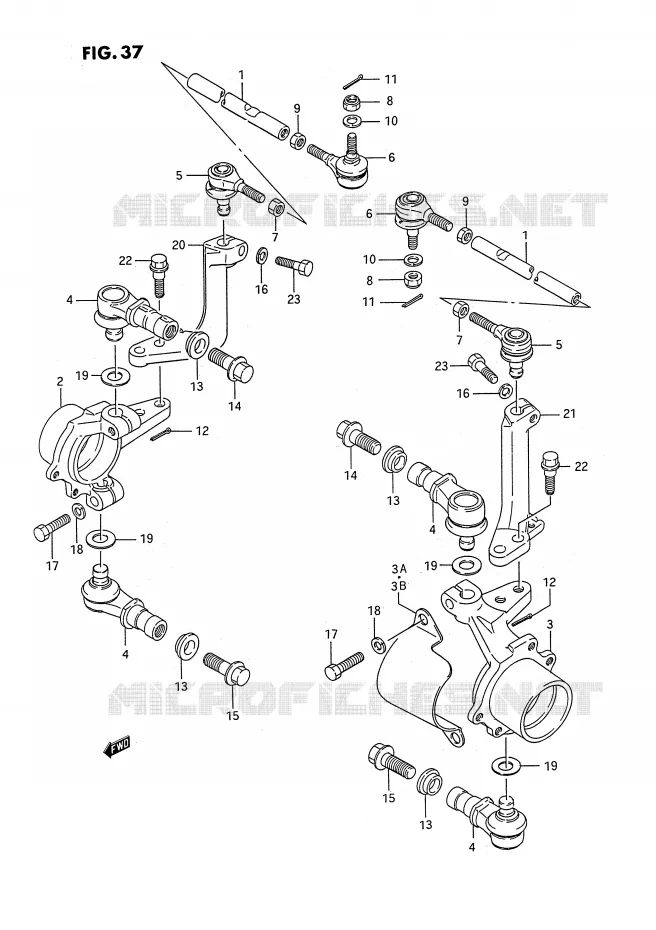 STUURINRICHTINGS - HUB Suzuki QUAD 250 QUADRUNNER 1993  LT-4WDP(E3)