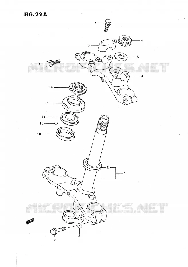 STUURKOLOM (MODELE K) Suzuki MOTO 80 RM 1988  RM80J(E24)