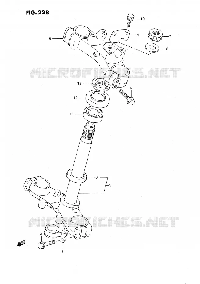 STUURKOLOM (MODELE L/M/N/P/R/S) Suzuki MOTO 80 RM 1987  RM80H(E24)
