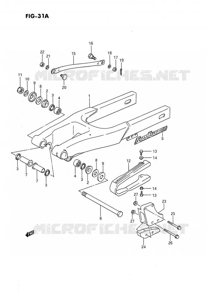 SWINGARM (MODELE K) Suzuki MOTO 80 RM 1987  RM80H(E24)