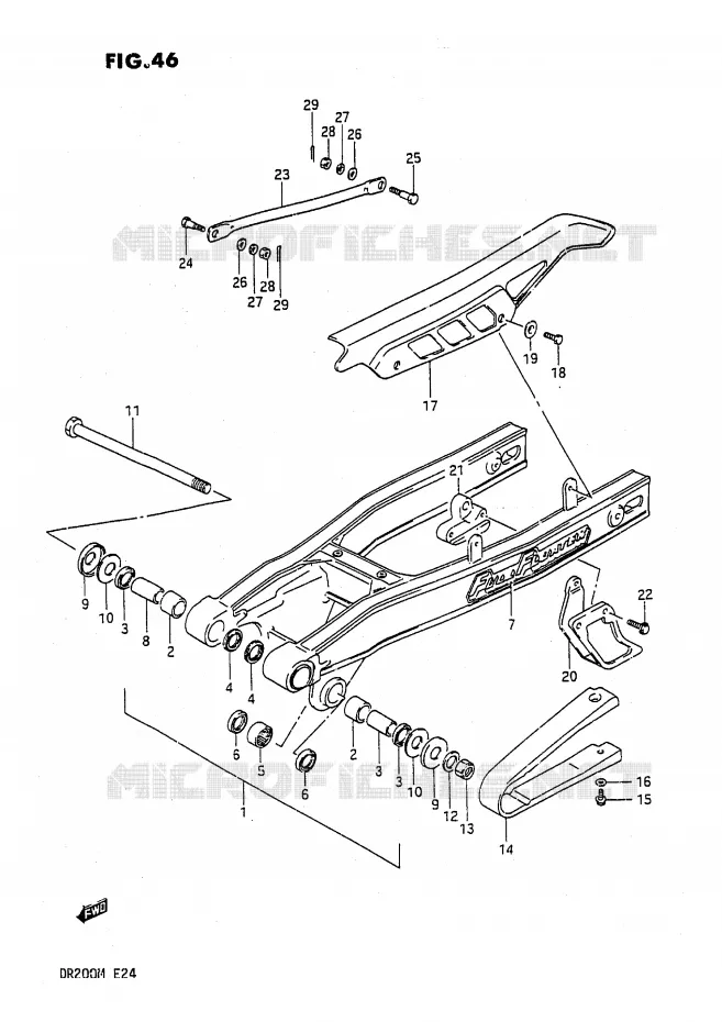 SWINGARM Suzuki MOTO 200 DR 1989  DR200K(E24)