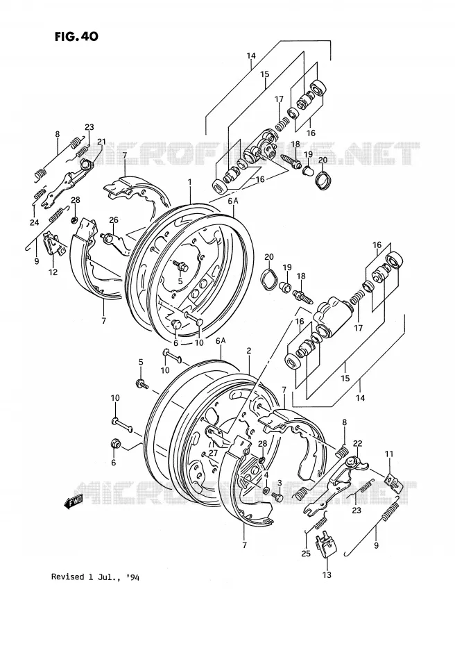 VOOR REM (MODELE H/J/K/L) Suzuki QUAD 250 QUADRUNNER 1987  LT-4WDH(E3)